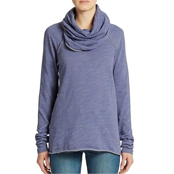 Free People Beach Funnel Neck Relaxed Fit Jersey Size S - Picture 1 of 4